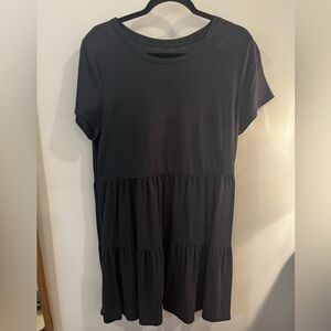 Black Tiered Cotton Dress